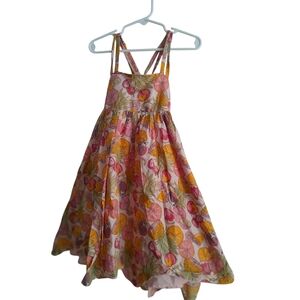 Colorful Fruit Print Strappy Sundress Size 4